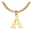 Gold Monogram Necklace Titanium Steel Initial Pendant 1