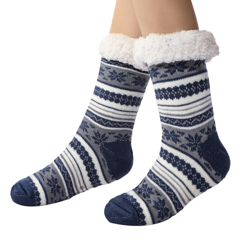 Calze pantofola da donna morbide e ondulate, calde, in pile antiscivolo 1