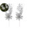 Plastic Simulated Christmas Flowers Silver 2 Pcs 1