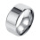 Stainless Steel Double Beveled Ring Silver Size 12 1