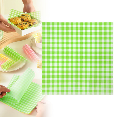 Greaseproof Paper Checkered Green 100 pcs 1