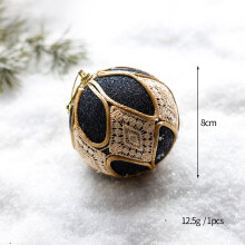 Black and Gold Christmas Balls Ornament Set 3 pcs