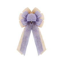 Burlap Wreath Bow Rustic Jute Tree Topper Purple
