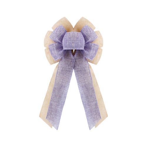 Burlap Wreath Bow Rustic Jute Tree Topper Purple