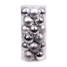 Shatterproof Christmas Ornaments Silver Baubles 24 pcs 2.4