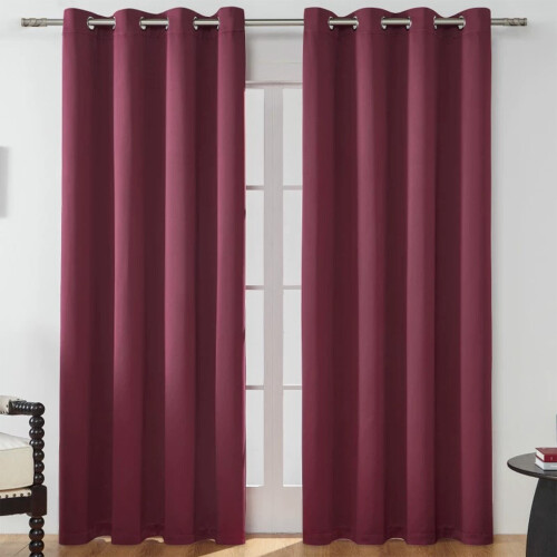 Solid Color Blackout Curtains Dark Grey 39x78 Inch