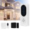 Wireless Doorbell Kit Solar Button Plug-In Chime Black 1