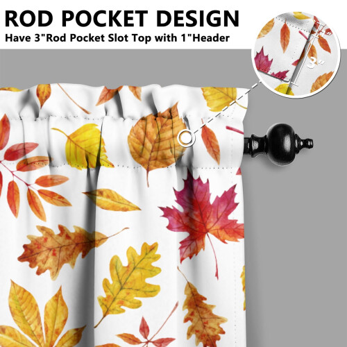 Pumpkin Pattern Kitchen Curtains Rustic Fall Decor 2 Pack 2