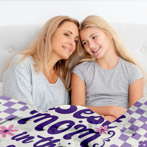 Purple Checkered Throw Blanket 60 x 50 inches 2