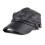 Real Leather Baseball Cap Unisex Black Brown 1