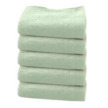 Velvet Hand Towels Set of 5 Green 12 x 24 inches