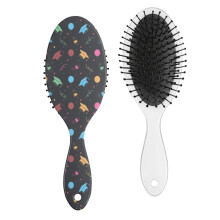 Floral Pattern Hair Brush Retro Paddle Detangler with Soft