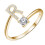 18K Gold Plated Adjustable Open Initial Ring A-Z for Women 1