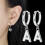 925 Silver Hoop Huggie Earrings with Dangle Letters 1
