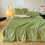 Fleece Throw Blanket Green Striped Microfiber 50x60 Inches 1