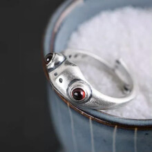 925 Silver Plated Frog Cross Ring with Zircon for Women