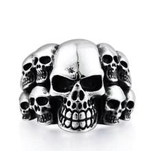 Men's Gothic Skull Ring Stainless Steel Size 7-13