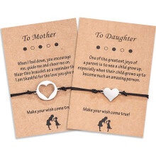 Mother Daughter Matching Heart Bracelet Set