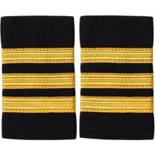 Pilot Style Epaulets Gold Stripe Cloth Shoulder Badge 1 Pair