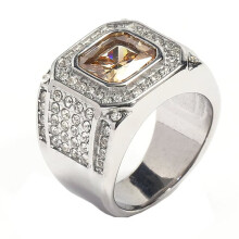 Stainless Steel Cubic Zirconia Promise Ring Silver Size 13