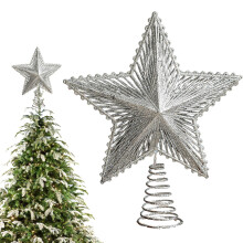 Christmas Tree Star Topper 3D Glitter Hollow 1 Pack