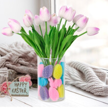 Easter Vase Filler Set Artificial Eggs and Bunnies 15 Eggs