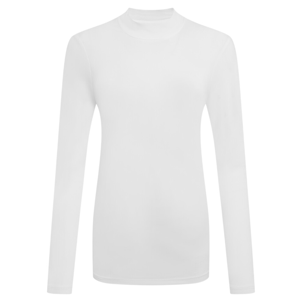 Craghoppers (16 Uk, White) Womens/Ladies Nosilife Mock Neck Long-Sleeved Golf T-Shirt