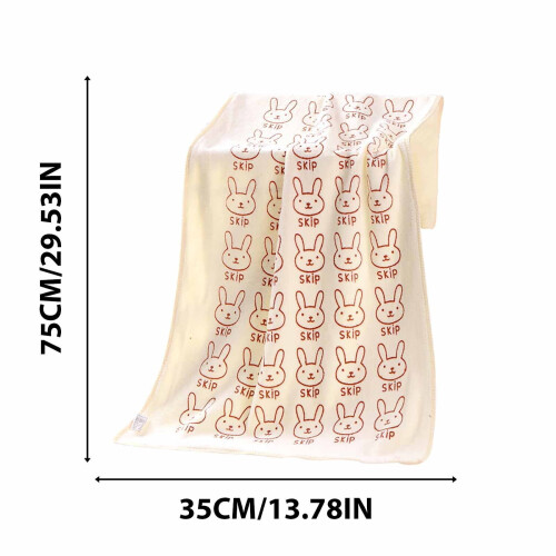 Rabbit Print Microfiber Towel 14x30 Inch 2