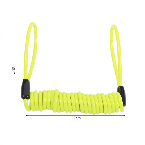 Motorcycle Disc Lock with Spring Reminder Coil Cable Yellow 1