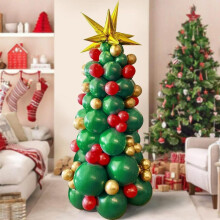 Christmas Balloon Arch Kit Red Green Gold 90 Balloons 115ft