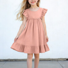 Robe de princesse sans manches pour fille, col rond, été