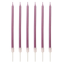 6pcs Long Thin Metallic Birthday Candles