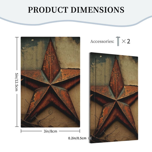 Rusty Stars Rustic Light Switch Cover 1-Gang Blank Wall 1