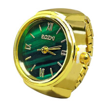 Watch Finger Ring Green Dial Stainless Steel 1 Piece