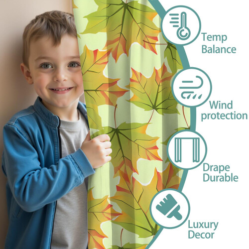 Pumpkin Pattern Kitchen Curtains Set of 2 Tier 42x63in 2