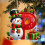 Red Initial Christmas Ornament Acrylic Snowman with Green 1