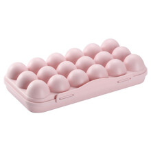 (Pink, 18 squares) 12/18 Egg Organizer Tray for Refrigerator