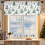 Christmas Kitchen Curtain Valance White Green Snowman Tree 2