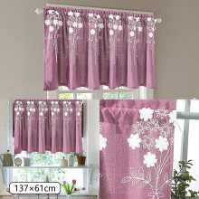 Floral Lace Curtains for Kitchen and Bedroom 54 x 24 Inch 1