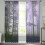Sheer Curtains Purple Fall Forest Design 52x63 Inch (2 1