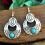 Boho Drop Earrings 925 Silver with Tourmaline 1 Pair 4