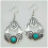 Boho Drop Earrings 925 Silver with Tourmaline 1 Pair 5