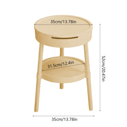 Multifunctional Side Table with Drawer and Shelf White Pink 2