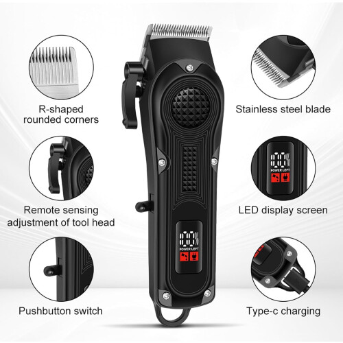 Cordless Hair Clippers for Men Adjustable LED Rechargeable 2