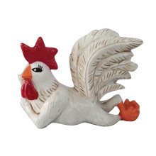 White Rooster Statue Resin Farm Ornament 1 Piece
