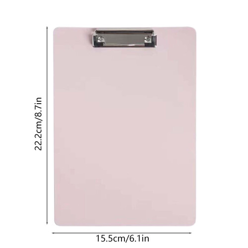Plastic Clipboard with Low-Profile Metal Clip A5 Pink 2