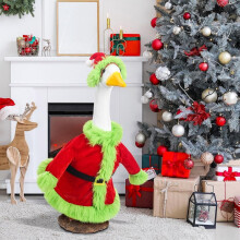 Christmas Porch Goose Outfit 23 inch Santa Dress Yellow