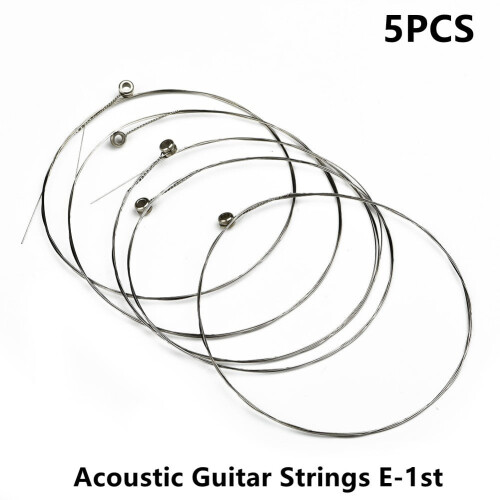 Acoustic Guitar Strings E Plain Steel 0.012 5 Pcs