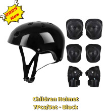 Kids Snowboard Helmet Set Black Adjustable Multi-Sport