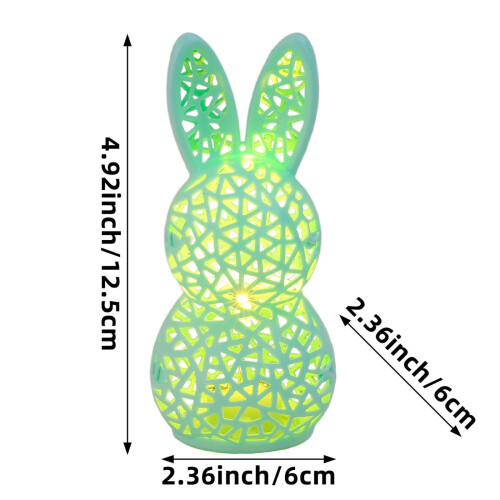 Easter Bunny Lamp Hollow Rabbit Decor Pink White Yellow 2